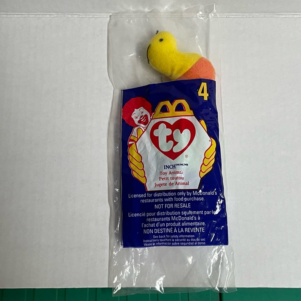 🌸$4🌸 Inch the worm - Ty teenie beanie baby miniature plush toy from McDonald’s